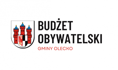 Herb Gminy Olecko oraz napis Budżet obywatelski gminy Olecko